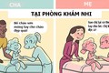 Ảnh sự khác nhau giữa bố và mẹ khi trông con